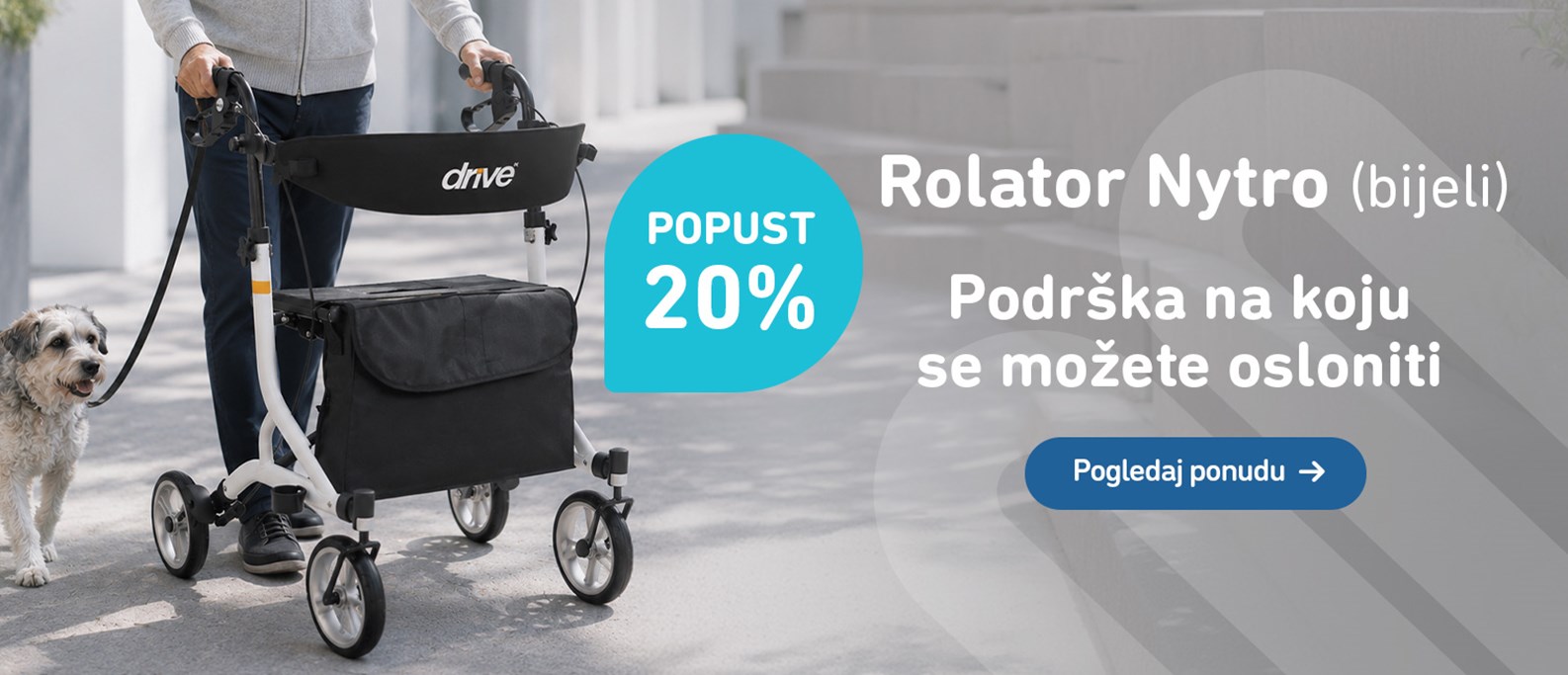 Rolator Nitro bijeli 20%
