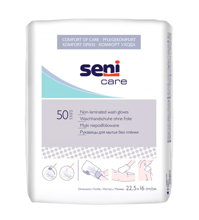 SENI CARE – Jednokratne rukavice za pranje od mekog upijajućeg materijala (bez folije)