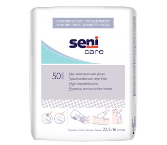 SENI CARE – Jednokratne rukavice za pranje od mekog upijajućeg materijala (bez folije)